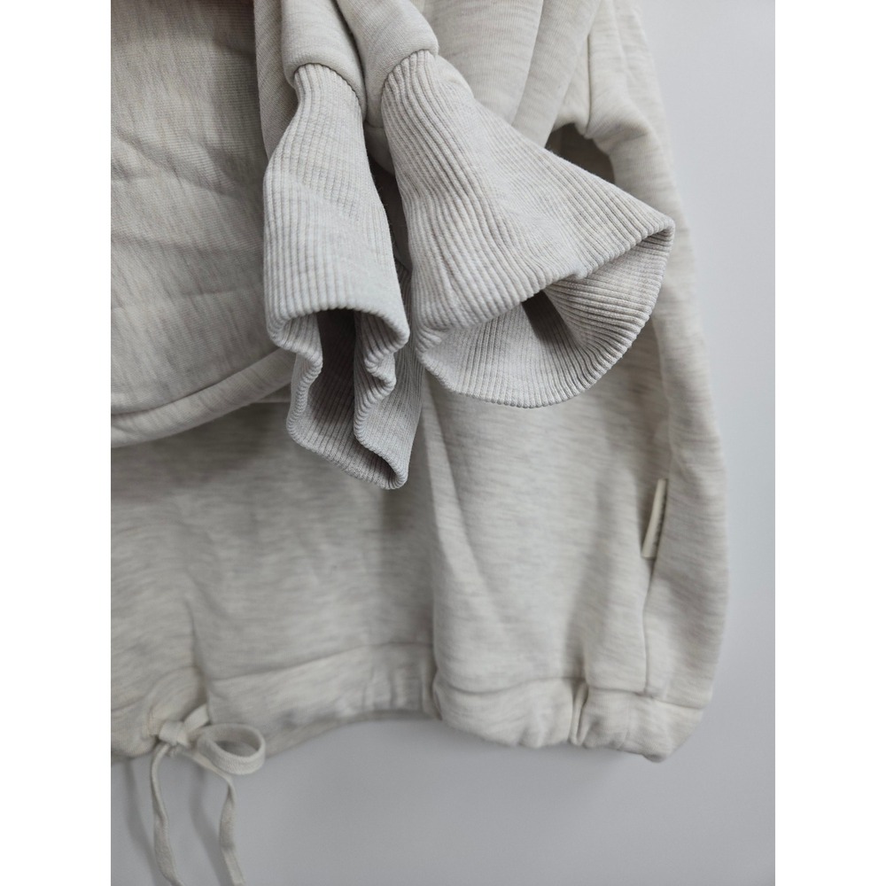 Varley Betsy Sweatshirt Oatmeal Heather Cowl Neck Drawstring Hem Medium - Picture 9 of 14